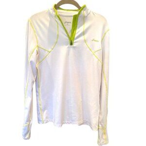 ASICS Long Sleeve Running Cycling Jersey Thumb Hole Back Pocket Sz M #04
